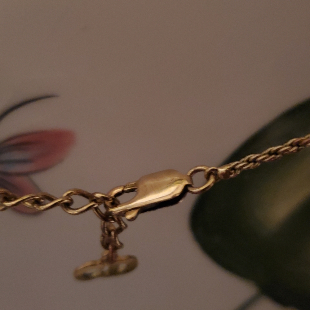 Christian Dior Gold Plated Queen 2 Crystals Heart Pendant/Wristlet /Scarf⚜️❤️⚜️ - Picture 7 of 9